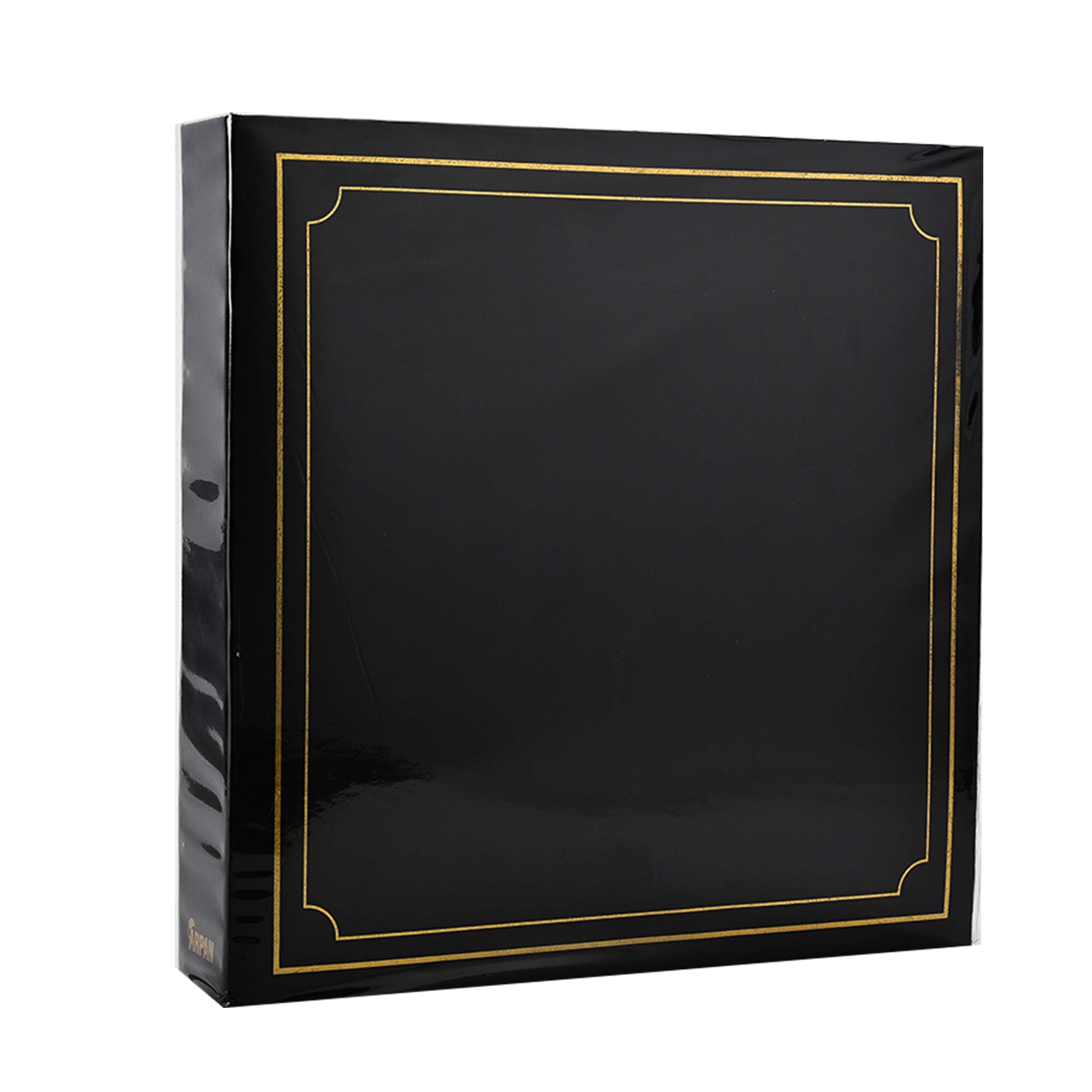 ARPAN 6x4'' Deluxe Gold Stamp Cover - Álbum de fotos grande para 500 fotos, color negro