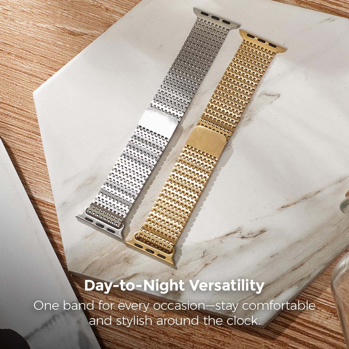 My Pretty Strap- Compatible Apple Watch Band - Stainless Steel iWatch Strap for Women- Adjustable Strap (5" - 8.4") - Series 1-11, SE & Ultra (38/40 41/42/44/45/49) - Gold, Silver -Aurora