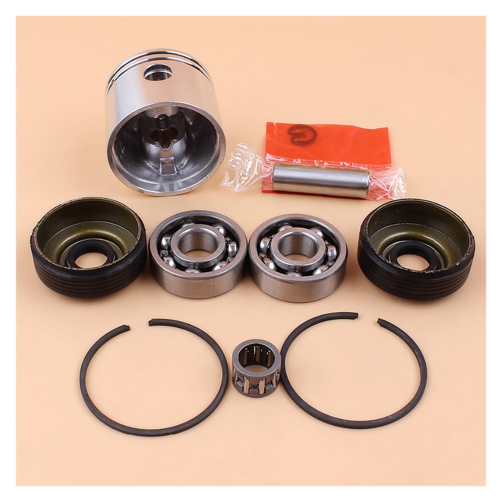 Kit de sello aceite rodamiento bolas anillo pistón 41mm for Partner 350 351 352 370 371 390 401 420 piezas Motor motosierra Motosierras