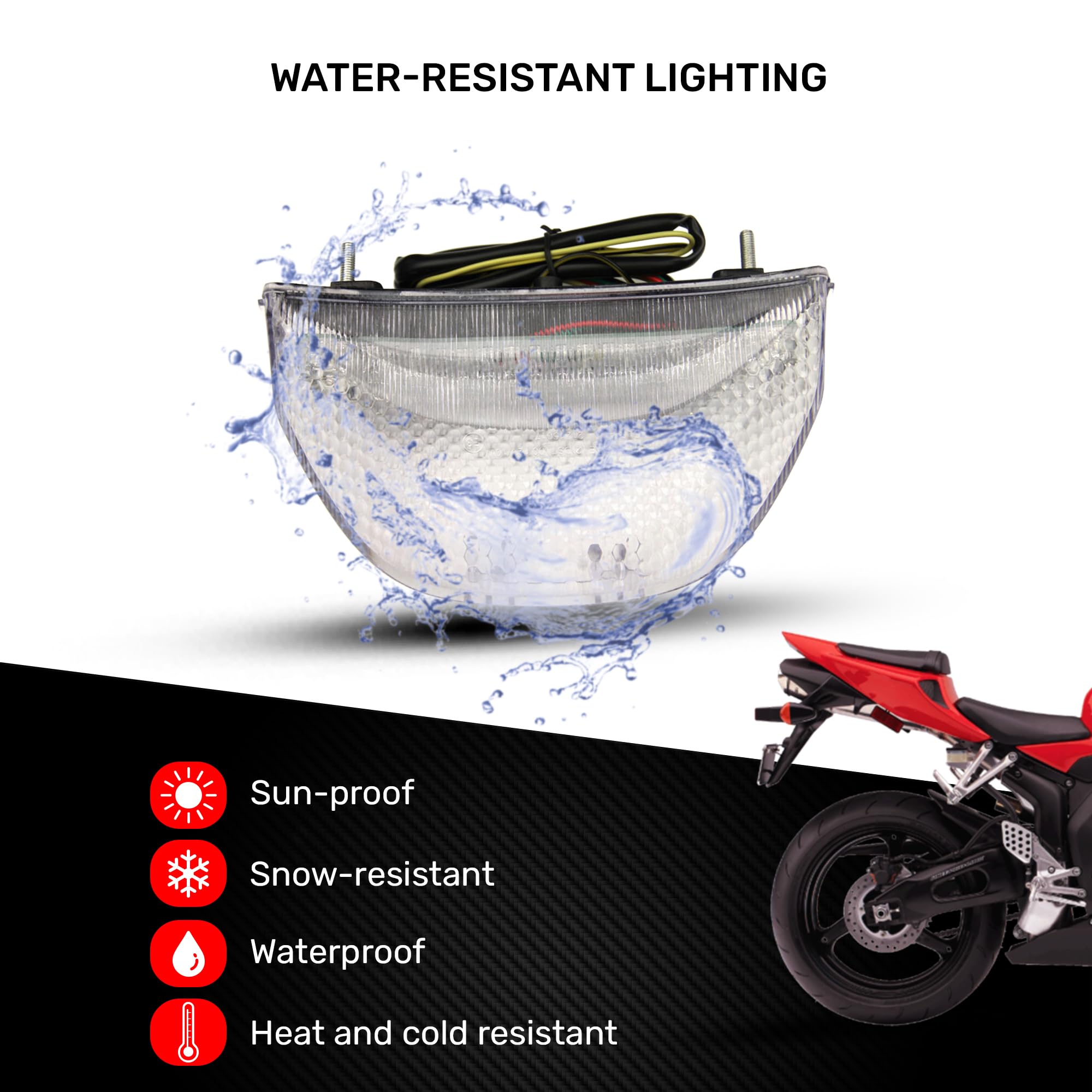 avdb-moto Światło tylne/stop LED kompatybilne z HONDA CBF 1000 CBF1000 SC64 2010-2015, CBR 600 RR 600RR PC37 2003-2006, 1000RR SC57 2004-05 + Wbudowane kierunkowskazy (Czarny przydymiony)