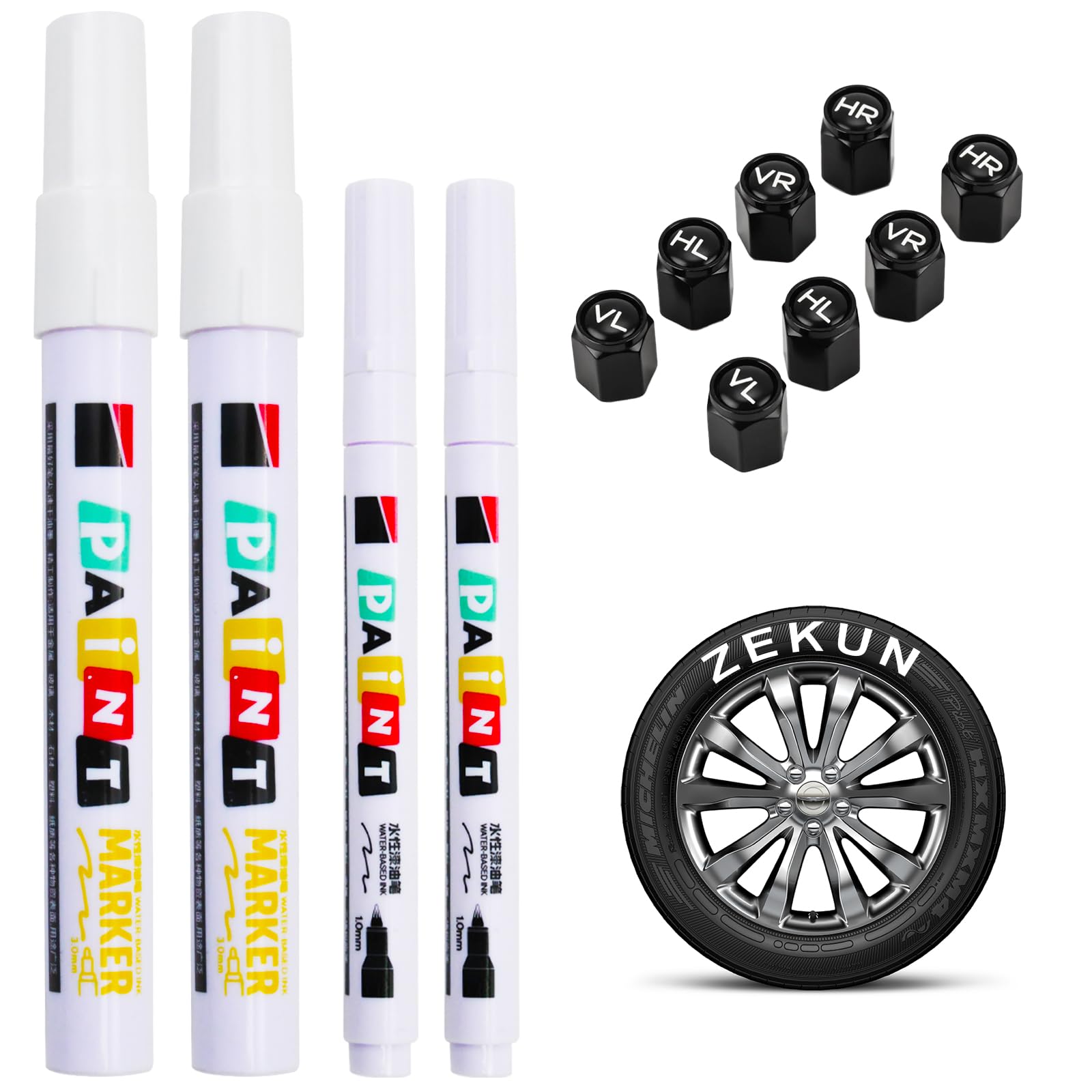4 Pezzi Pennarello Indelebile Bianco Pennarello Bianco Indelebile Pennarelli Vernice Rosso Pennarello per Tessuti Pennarelli per Pneumatici Impermeabili per Auto Pietra Legno Vetro Ceramica