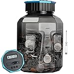 X-Large Piggy Bank for Adults Kids, Vcertcpl Digital Coin Counting Bank with LCD Counter, 2.4L Capacity, Great Coin Counter Bank Money Counting Jar with Total Amount Displayed (Gray2, X-Large)