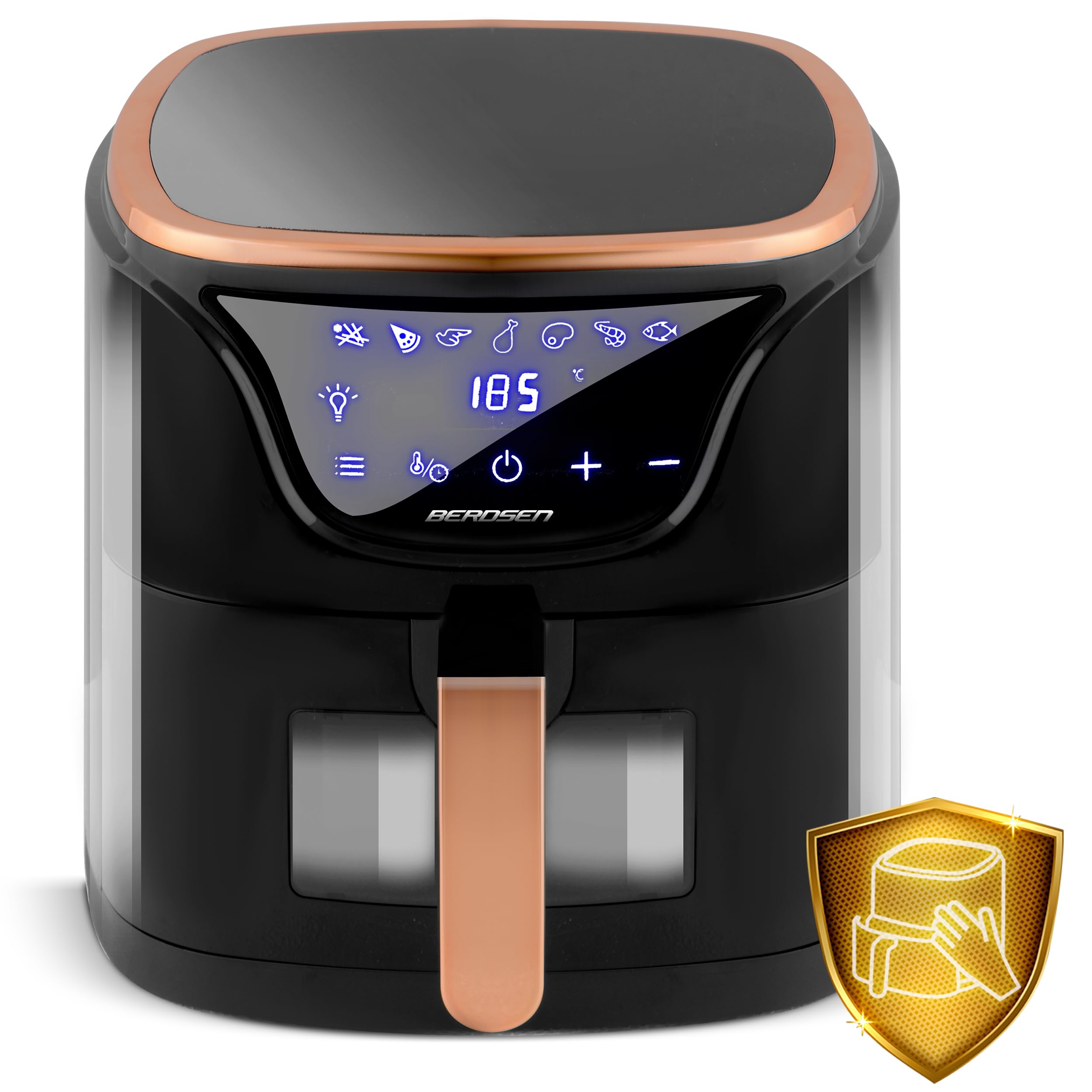Berdsen Frytkownica beztłuszczowa frytownica airfryer 5l 1500W czarno-złota