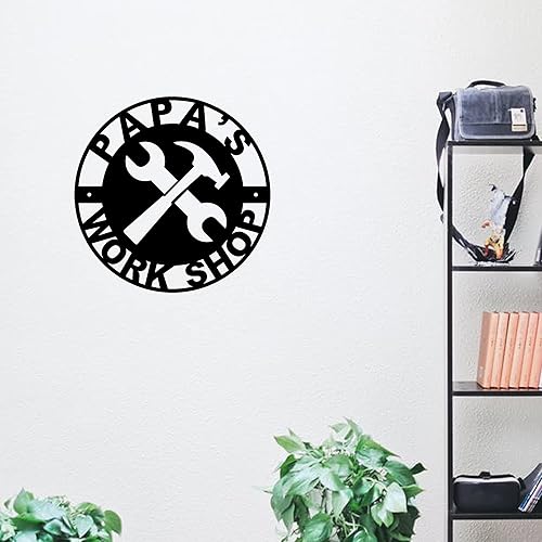 Miniatura 4 de Letrero de metal personalizado para colgar en la pared del Día del Padre con texto grabado para papá