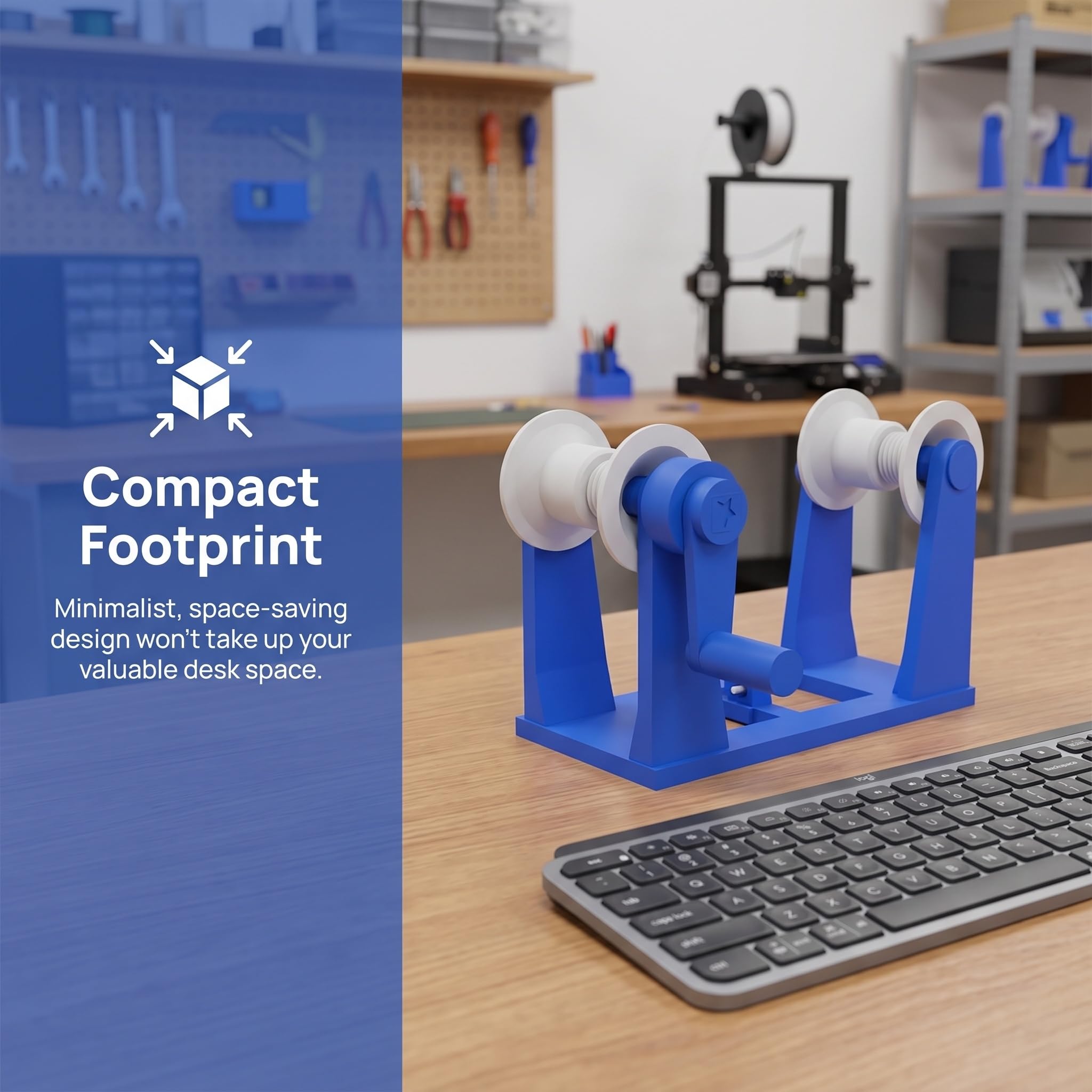 3d-filament-umspulmaschine, Handbetriebener 3d-drucker-spulenwickler, Doppelspule, 1-kg-standard-filamentrollen-organizer Für Pla-, Abs- Und Petg-druckfilament