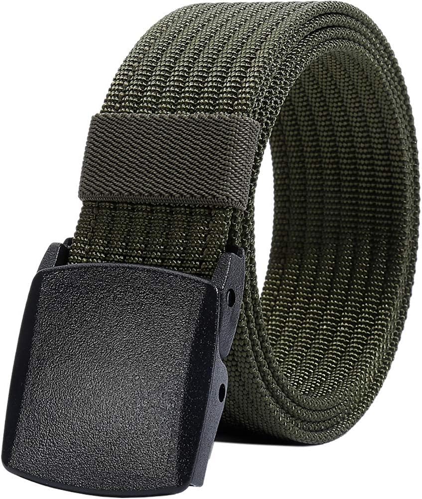 LionVII Men's Belts, 2 Different Forms of Army Green Belts Bundle