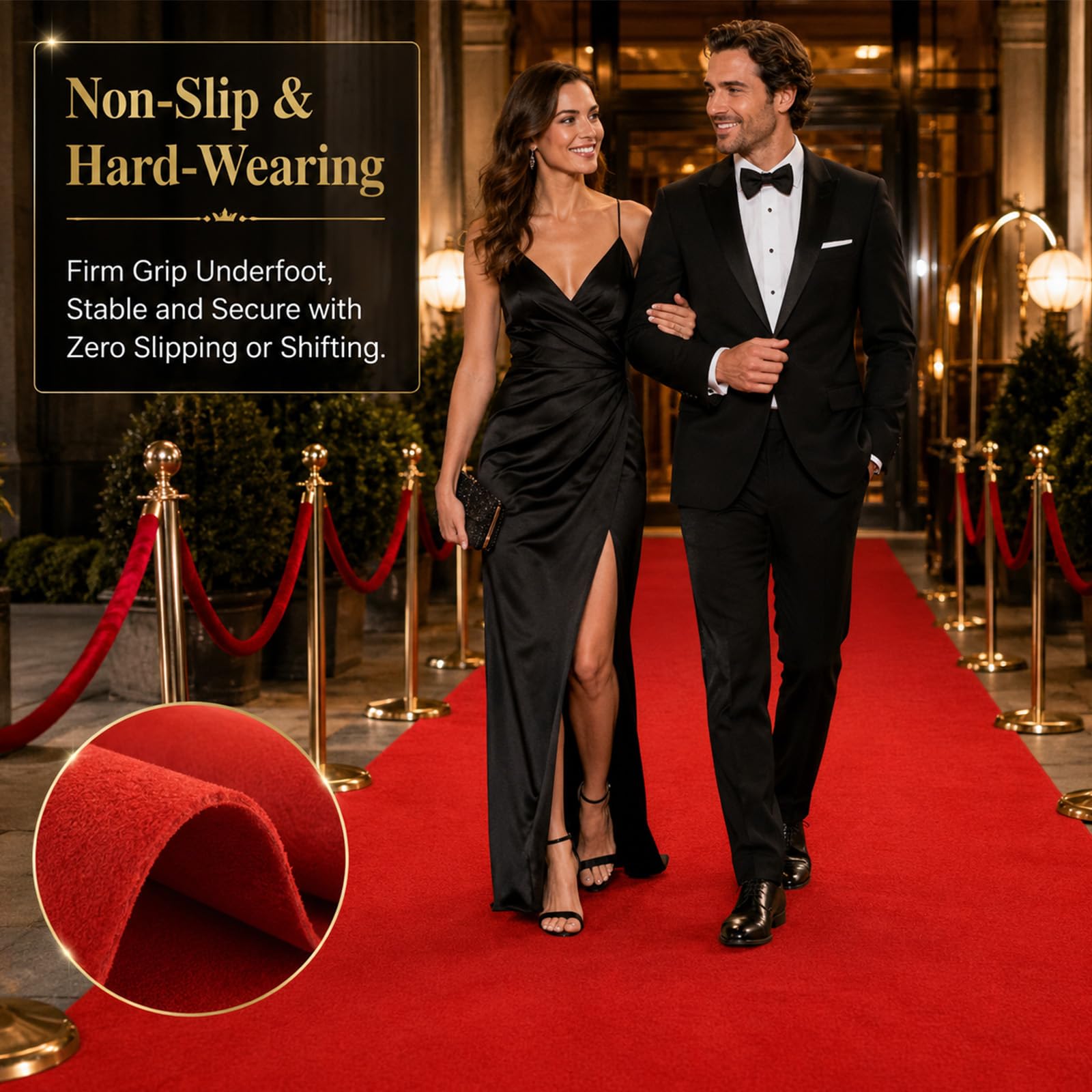 Tapis rouge - 1 x 10 m - 5,5 mm d'épaisseur - Pour mariage, événement, foire, fête, mariage, couloir - 10 m