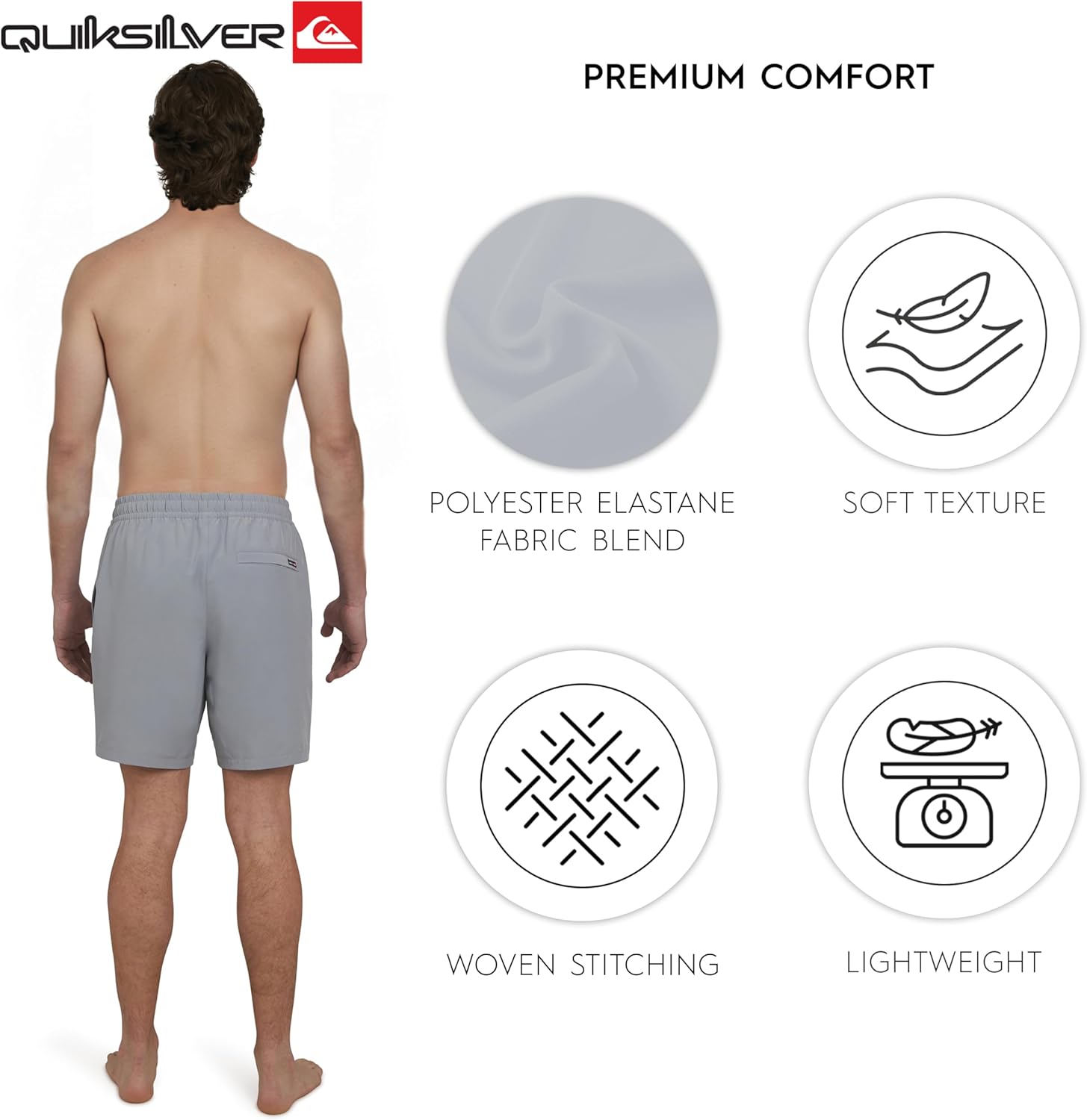 Quiksilver Men's Regular Fit Stretch Waist Water Friendly Active Hybrid Shorts (S-XXL) - Image 4