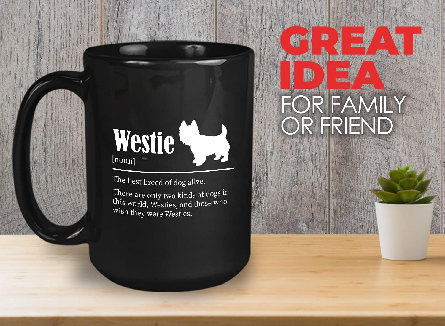 Bubble Hugs Dog Lover Coffee Mug 15oz Black - Westie - Dog Owner Pet Owner Animal Lover Dog Breed Definition Novelty Sweet Best Pet Poodle Bulldog Shepherd Retriever