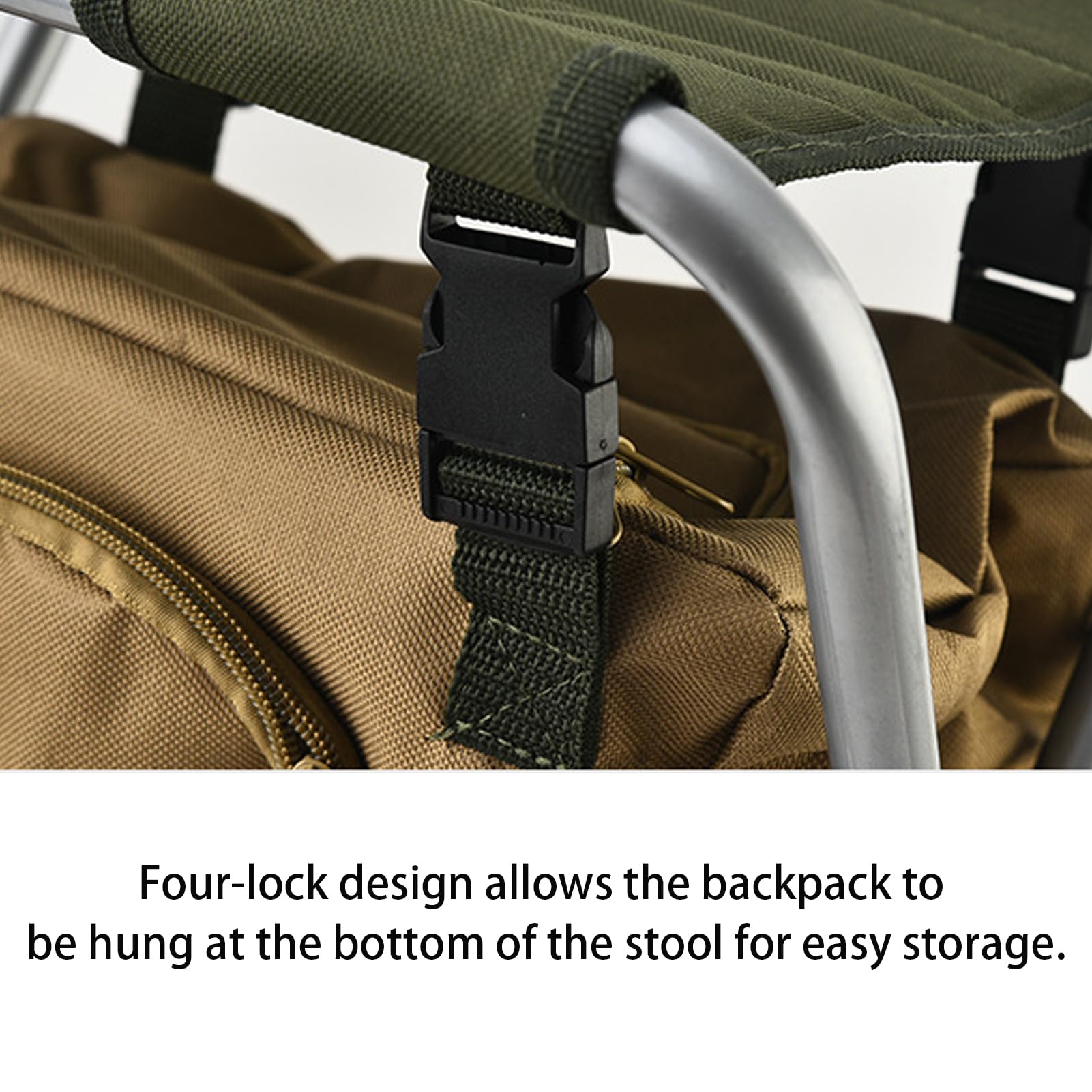 Sgabello Pieghevole Da Giardino Con Set Attrezzi - 5 Attrezzi In Acciaio E Legno - Borsa Con Cerniera - Foto 5