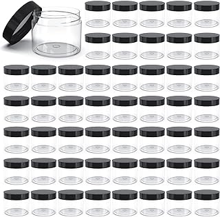 50 Pieces 5oz Plastic Jars with Lids Clear Round Cosmetic Container Empty Storage Jars for Makeup,Jewelry,Samples,Travel Storage