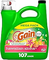 Vista 1 de Gain + Jabón líquido de detergente Aroma Boost, aroma hawaiano Aloha, 107 cargas, 154 onzas líquidas, compatible con él