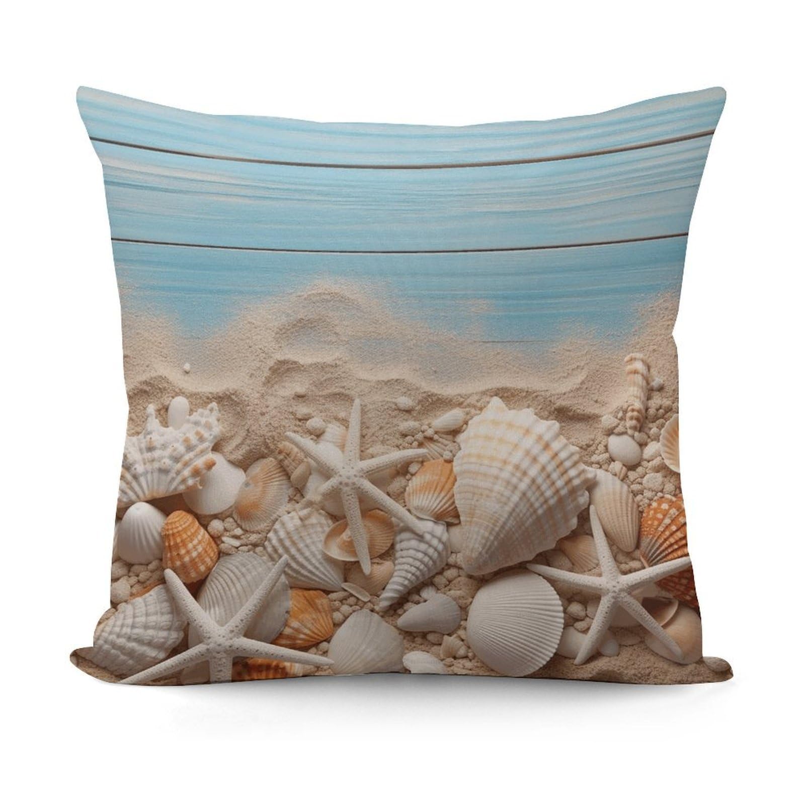VstaDank Sea Shells and Starfish Throw Pillow Cover Soft Square Cushion Cover Art Artwork Pillow Covers Mordern Couch Pillow Covers Decorative Cushion Case for Chair Couch Bedroom Living Room