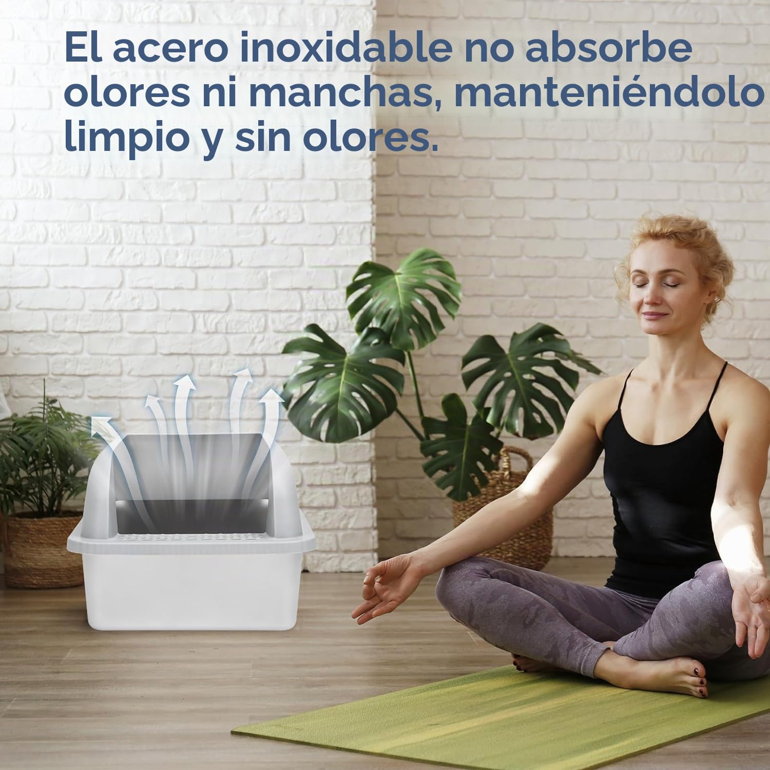 Suzzipaws Caja de Arena de Acero Inoxidable con Revestimiento Antiadherente y Tapa, Extragrande para Gatos Grandes, Bandeja Sanitaria metálica XL con Paredes Altas, antifugas, fácil Limpieza