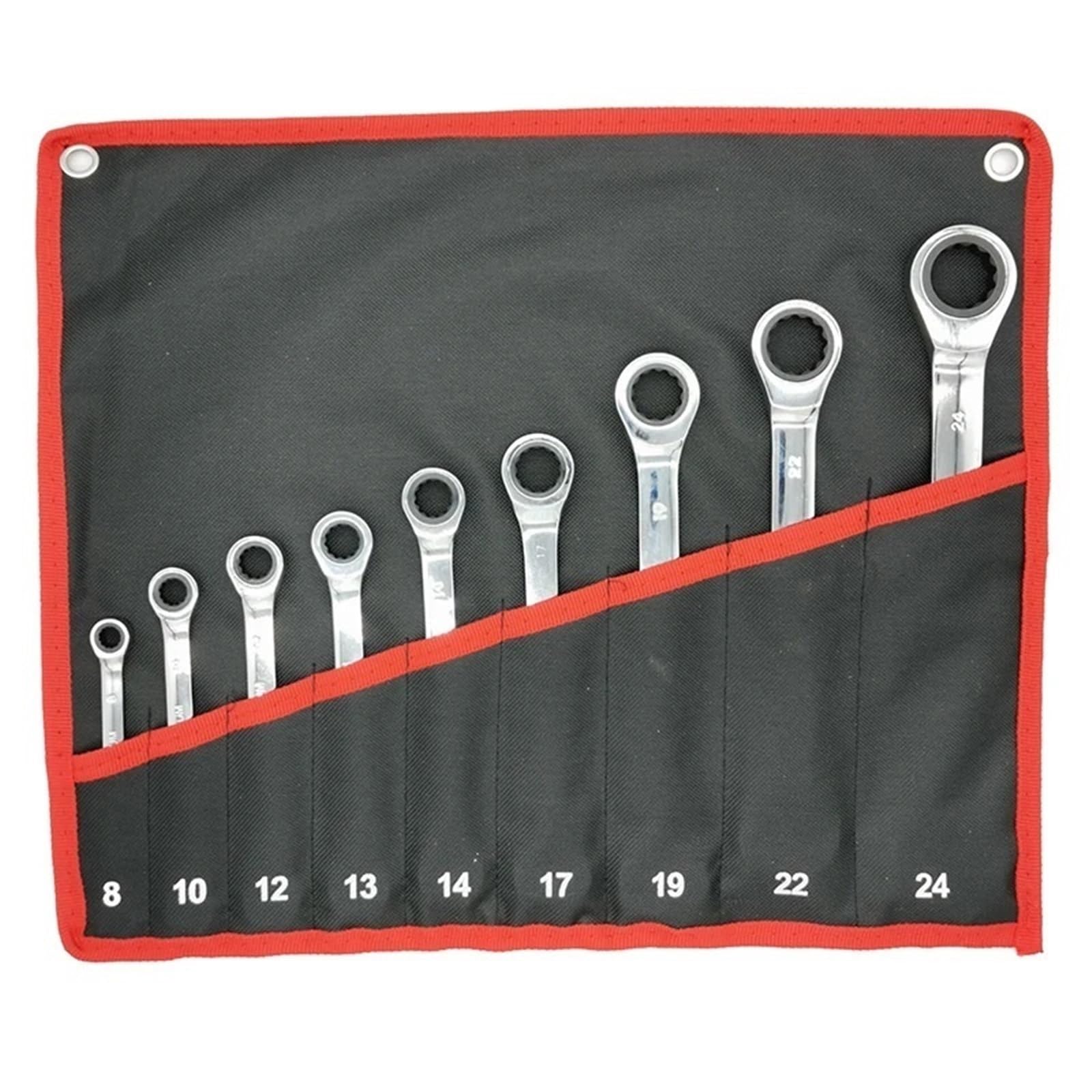 OLAQWENB Torque Wrenches Ratcheting Combination Wrench Set Ratchet Spanner for Motorcycle Car Repair Mechanical Tool Precision Torque Wrench(9PCS)