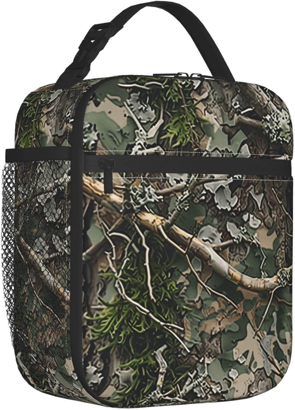 Reusable Camo Lunch Box for Kids Girls Boys Women Adult, Insulated Realistic Camouflage and Woodland Lunch Bag,Polyester Cooler Handbags Case for School Picnic Work Travel Beach or Hiking