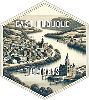 East Dubuque Illinois Travel Destination Souvenir Vinyl Decal Sticker 2-Inch