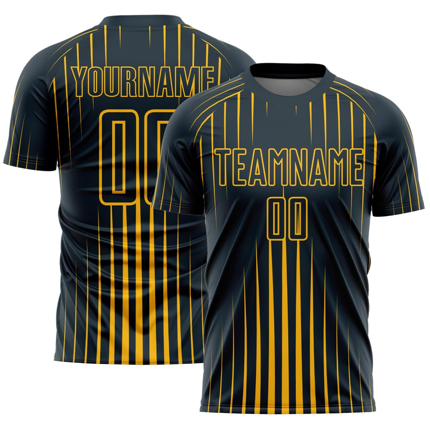Custom Soccer Jerseys for Boys Men Women Youth, Navy Gold Personalized Soccer Jersey Printed Name Number Logo Sports Jersey