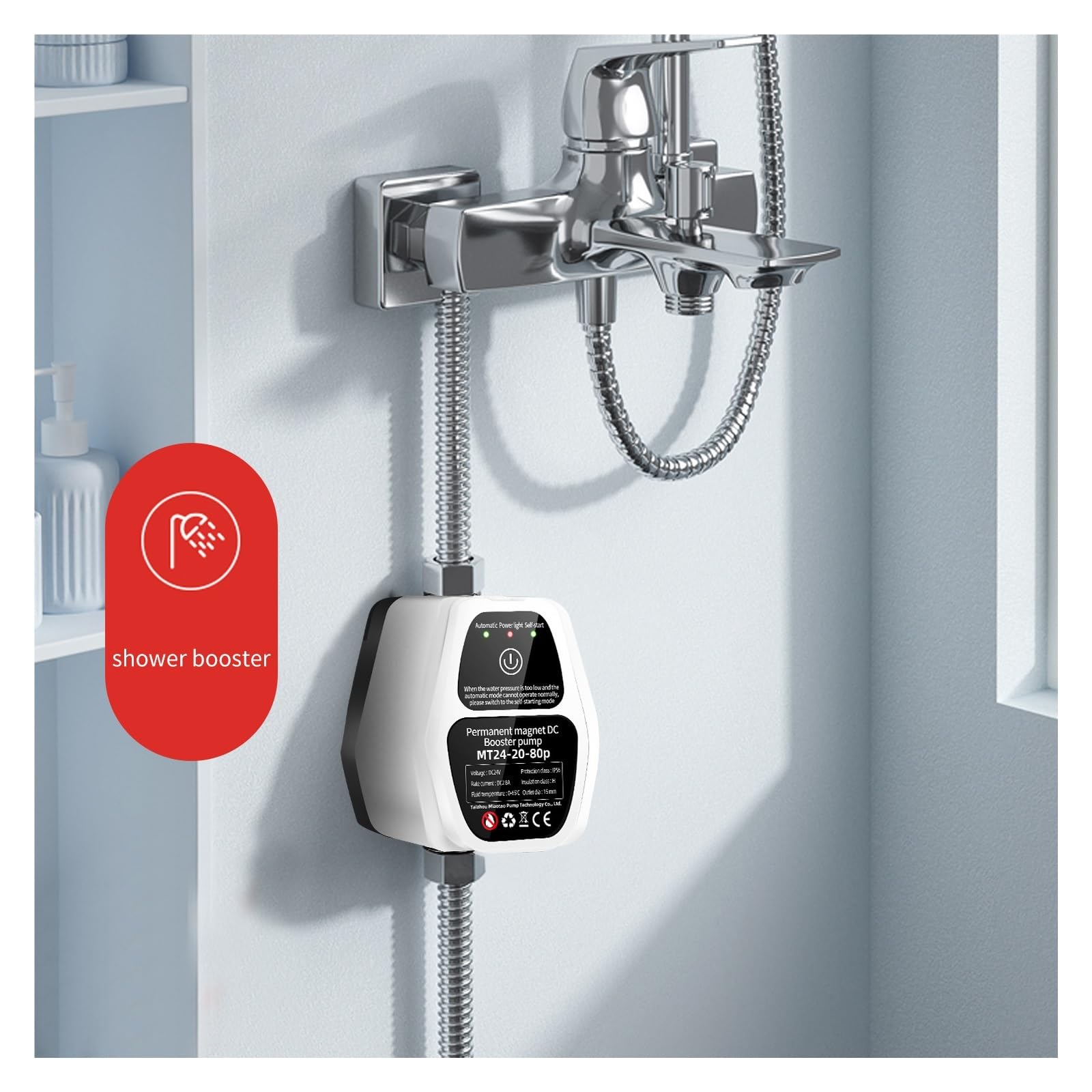Bomba De Refuerzo Automática Grifo Tubería De Agua Refuerzo Calentador De Agua Ducha Ducha Baño Presión De Agua Presurizada Mute 24Vboosterpump(100Pa)