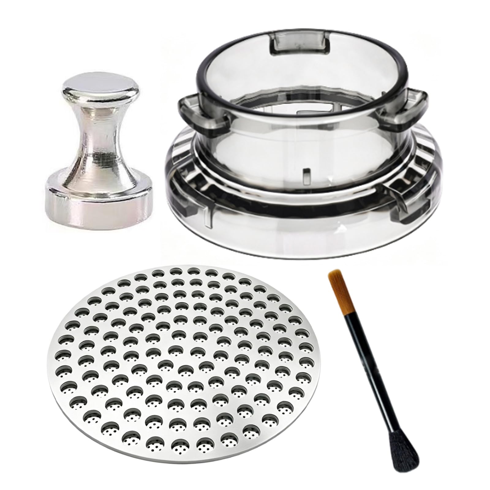 Tsophreniq Portafilter Prep Accessory Set 53mm with Dosing Funnel and Puck Screen for Tidy Home Espresso Counter Use Daily