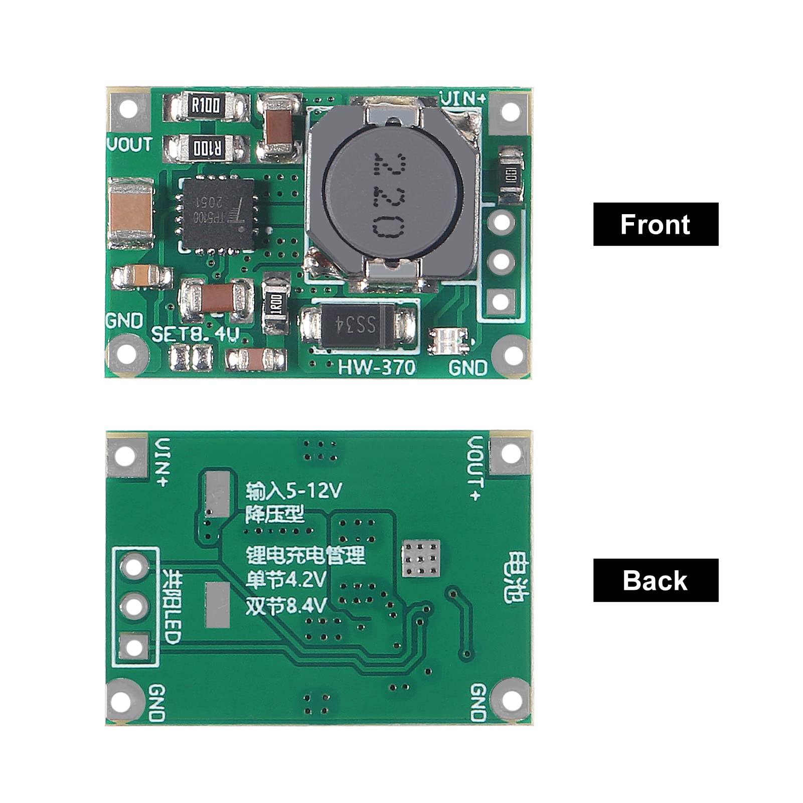 TP5100 - Módulo de fuente de alimentación de gestión de carga, 4,2 V, 8,4 V, 2 A, módulo de cargador de batería de iones de litio doble