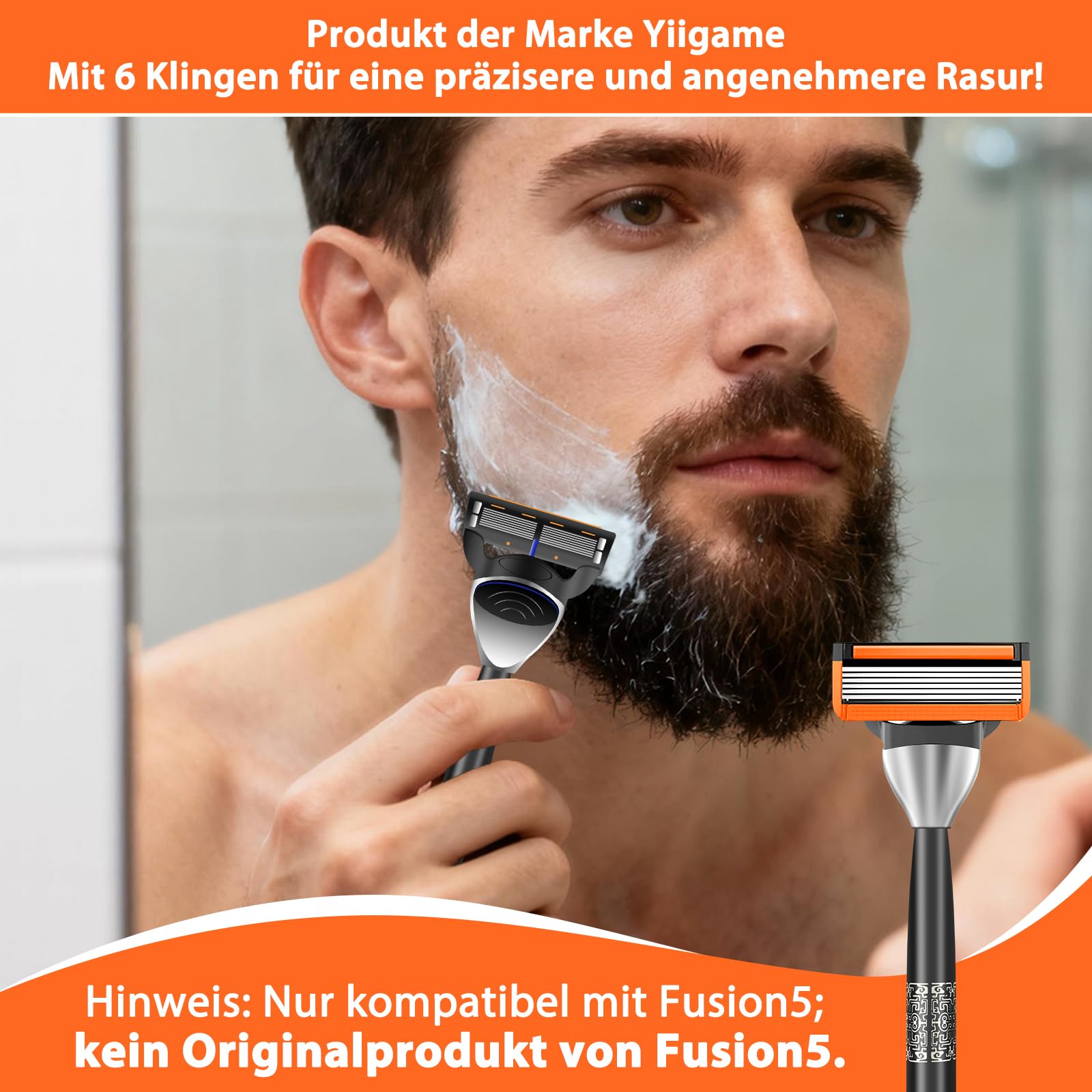 24 Stück 6 klingen Ersatzklingen, Rasierklingen, kompatibel mit Nassrasierer Herrenrasierer-Geschenk für Männer, Paquet de 24 Lames de Rasoir