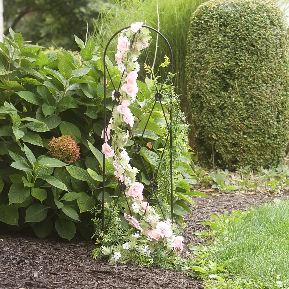 American Garden Works BPT Button Pot Trellis, 48" x 12", Matte Black