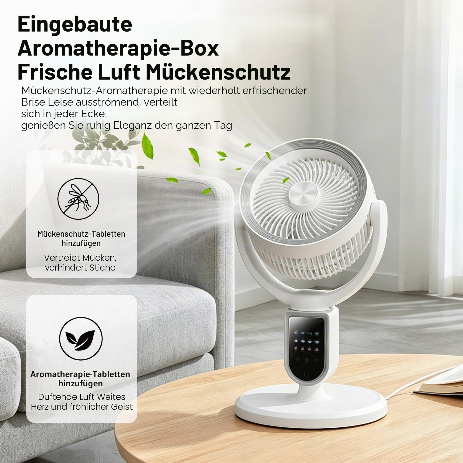 WIWOLER Standventilator Sehr Leise, Ventilator mit Fernbedienung | 3-in-1 Höhenverstellbar, 140° Oszillation, 4 Stufen, 9H Timer, USB & Akku, für Schlafzimmer und Büro