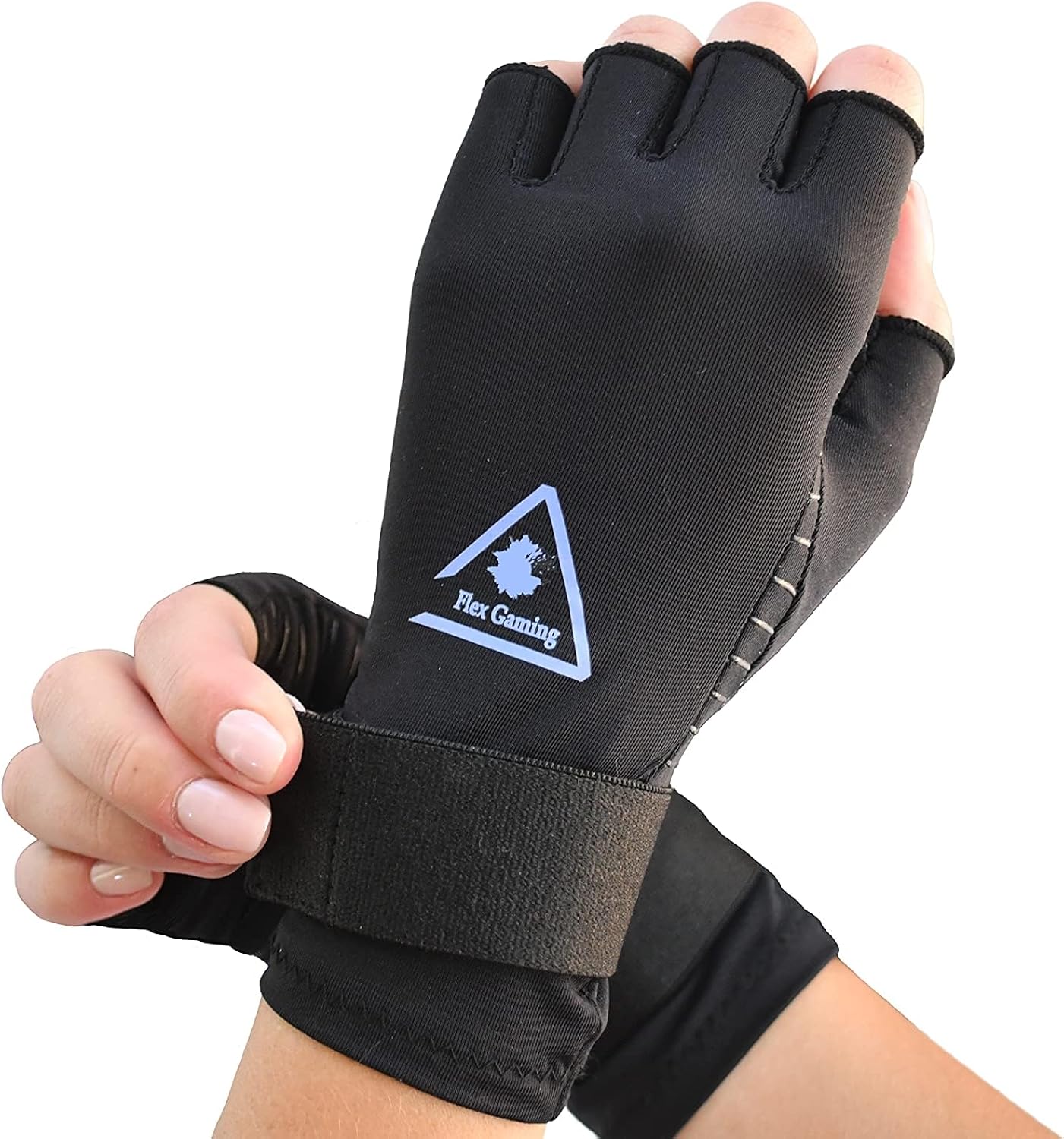 Gloves - Copper Infused Compression Gamer Gloves With Adjustable Strap