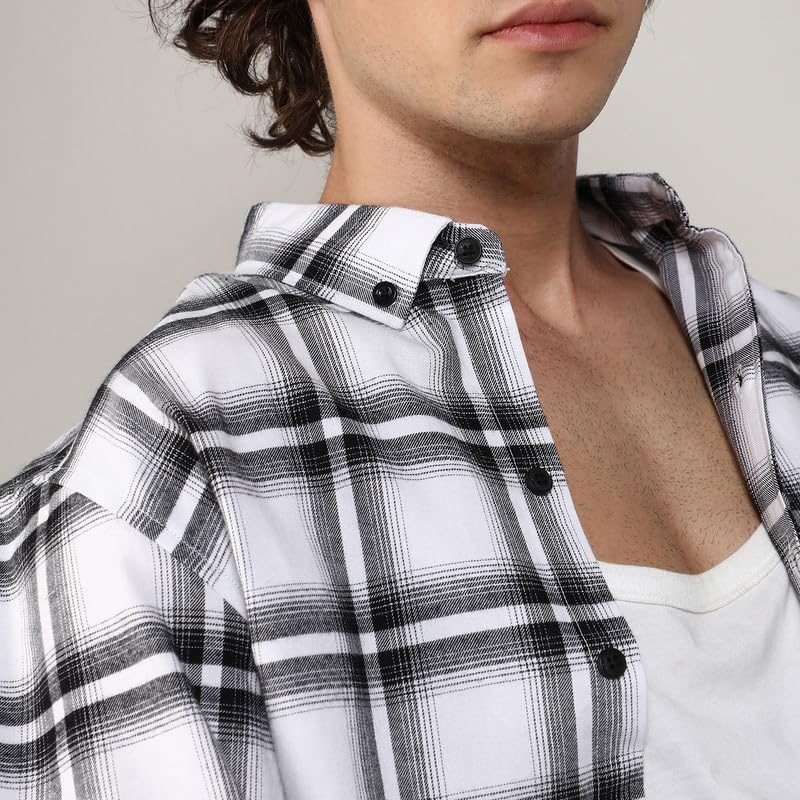 Image of CAHOOT Men's Brushed Buffalo Check Shirtfor Casual Wear | Spread Collar | Long Sleeve | Button Closure | Shirt Crafted with Comfort Fit for Everyday Wear