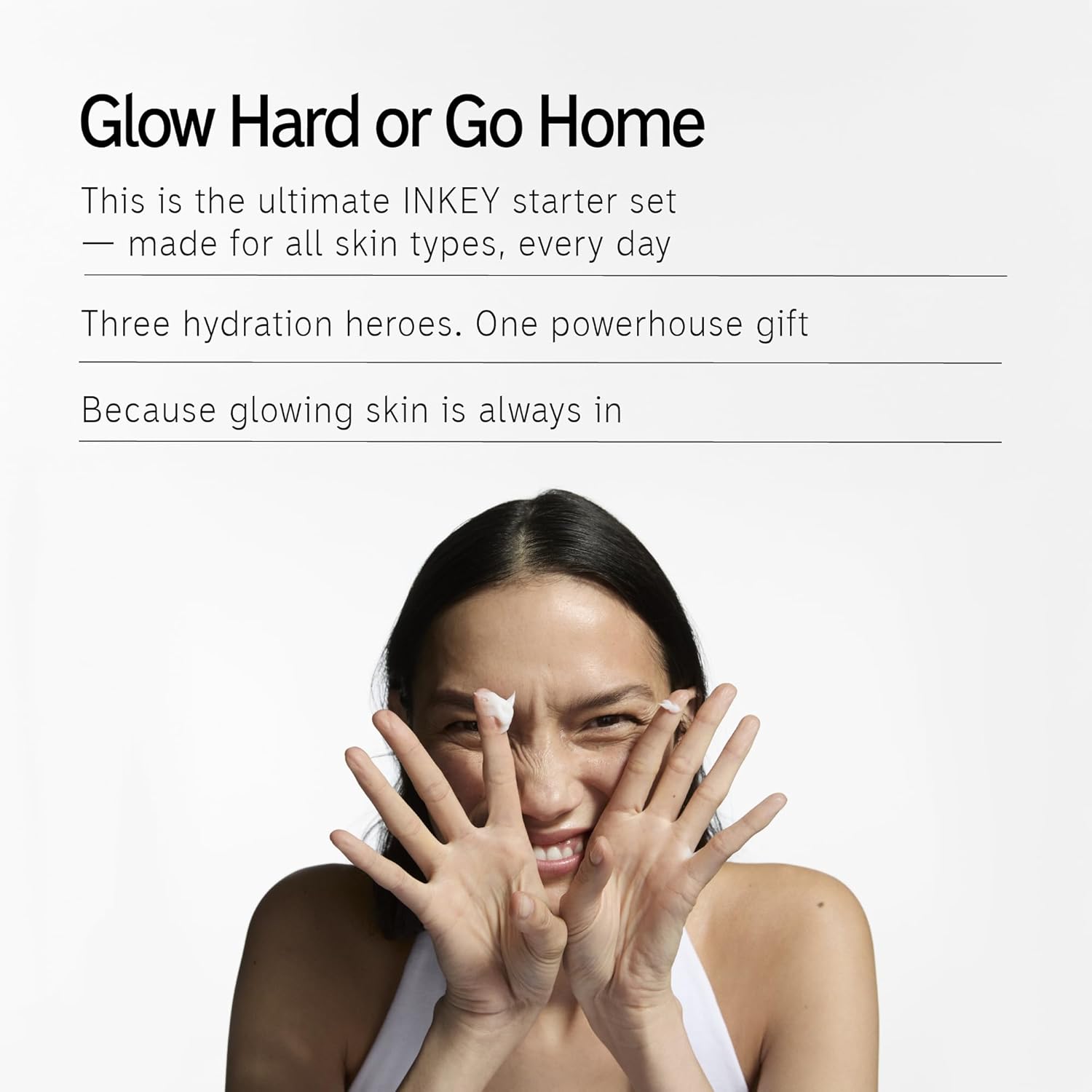 The INKEY List Glow Hard or Go Home Gift Set, Includes 2 Cleansing Pads, Hydrating Cream-to-Milk Cleanser + Hyaluronic Acid Serum + Omega Water Cream, Skincare Trio for Glowing Skin, Perfect Gift - Image 2