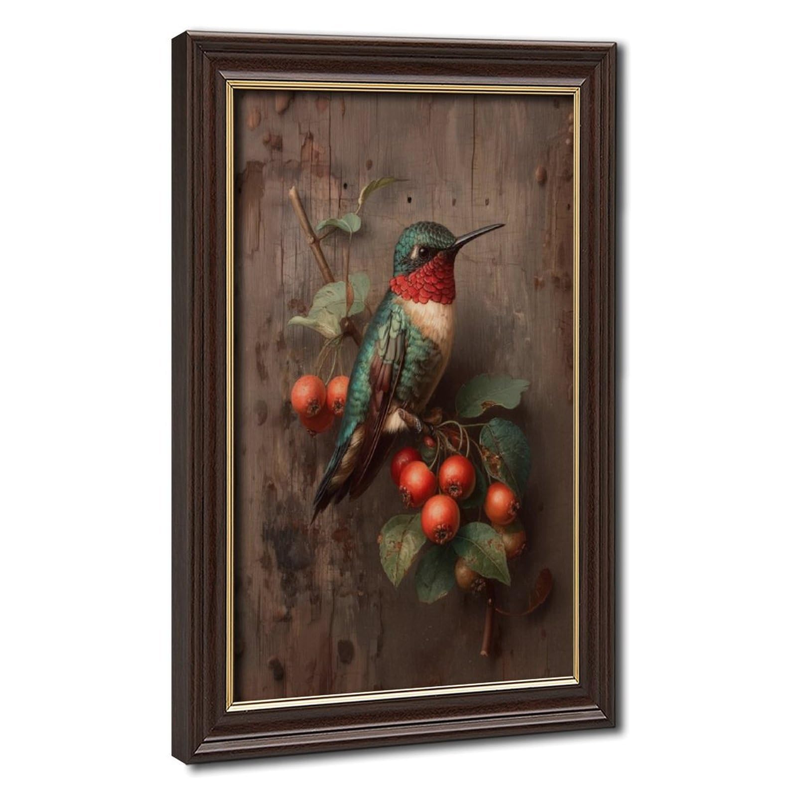 Bareronor Turquoise Vintage Hummingbird Canvas Poster Bedroom Decor Landscape Office Room Decor Gift 20" L X 30" W