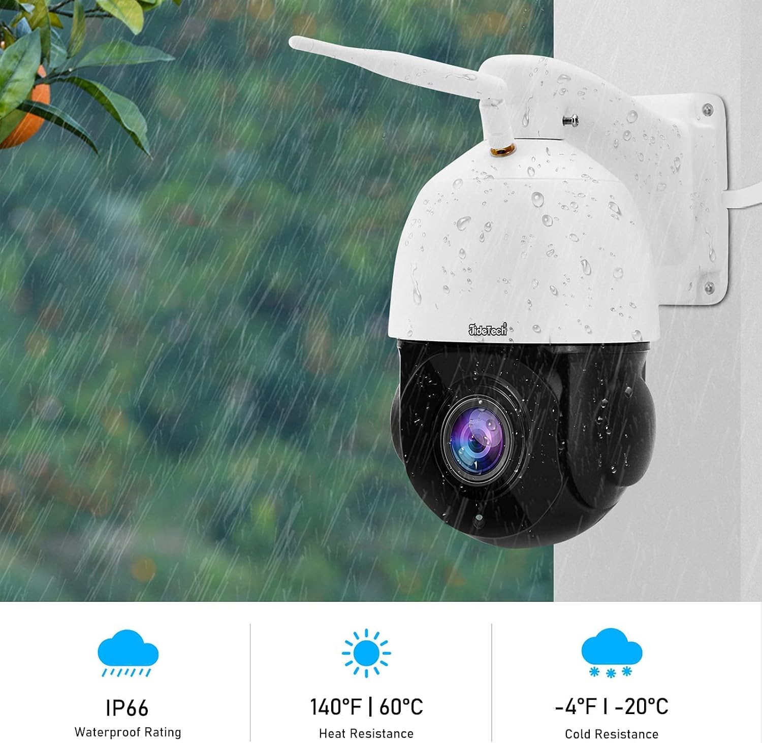 Flаѕh Sаlе JideTech 5MP PTZ Camera Outdoor, 20X Optical Zoom Smart WiFi IP Camera with 360° Rotate,1000ft View Distance,SDM Array IR Night Vision,Auto-Tracking Detection Alarm,2-Way Audio,IP66 Waterproof