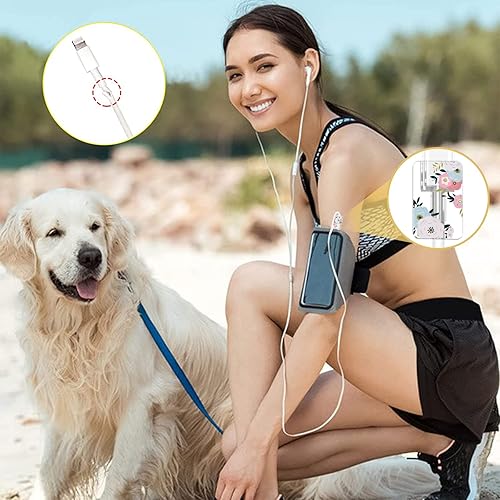 Miniatura 5 de Lindos protectores de cable para cargador de iPhone elegante patrón de flores blancas cargador de cable de datos línea de datos protector de