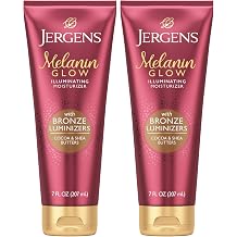 Jergens Hand and Body Lotion,Melanin Glow Illuminating Moisturizer,With Bronze Luminizers,7 Oz,Pack of 2