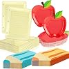 75Pcs Back to School Red Apple & Notebook Paper Plates with Pencil Napkins First Day of School Disposable Tableware Set for Graduation Kindergarten Preschool Party Supplies Table Decor, Serves 25