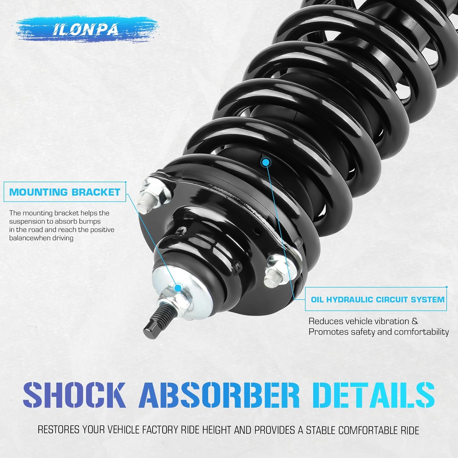 Front Quick Struts Shocks Assembly w/Coil Springs for 2003-2016 Toyota 4Runner / 2007-2014 FJ Cruiser / 2005-2015 Toyota Tacoma 4WD, Strut Shock Absorbers Assemblies Replace for 171371L 171371R