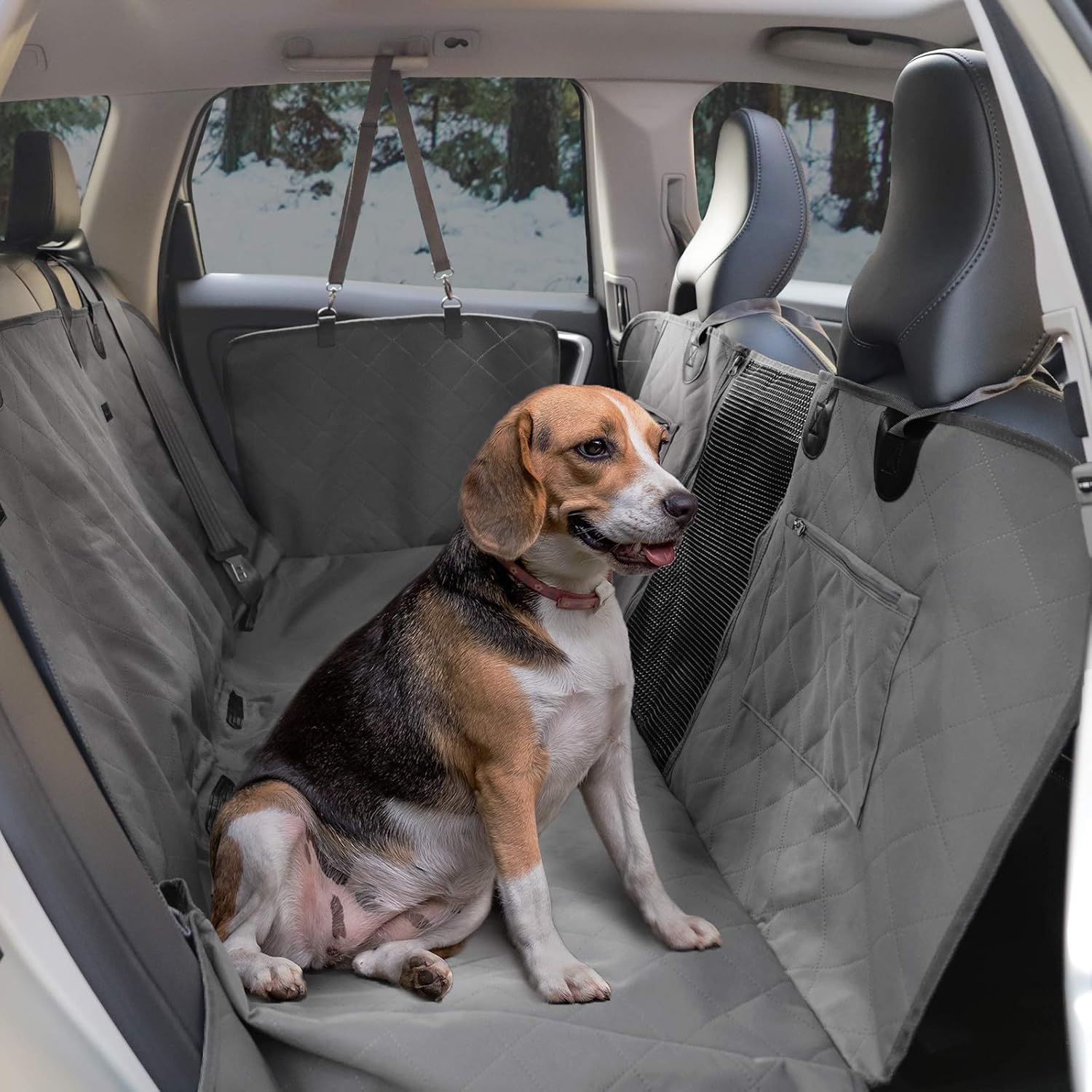 ROTANET Dog Car Hammock Back Seat Cover 54 x 58 100% Waterproof Durable Heavy Duty Against Pet Fur Dirt Washable Metal Buckle Zipper…