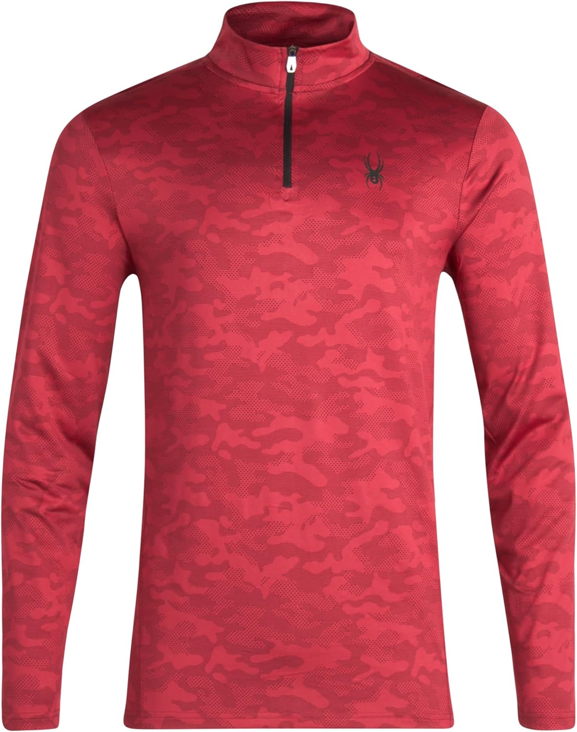 Spyder Mens Athletic Shirts – Moisture Wicking Quarter Zip Pullover Men Long Sleeve Shirts Camo Workout Shirts Gym Clothes