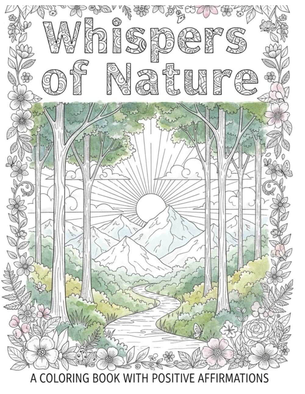 Whispers of Nature: A coloring book with positive affirmations