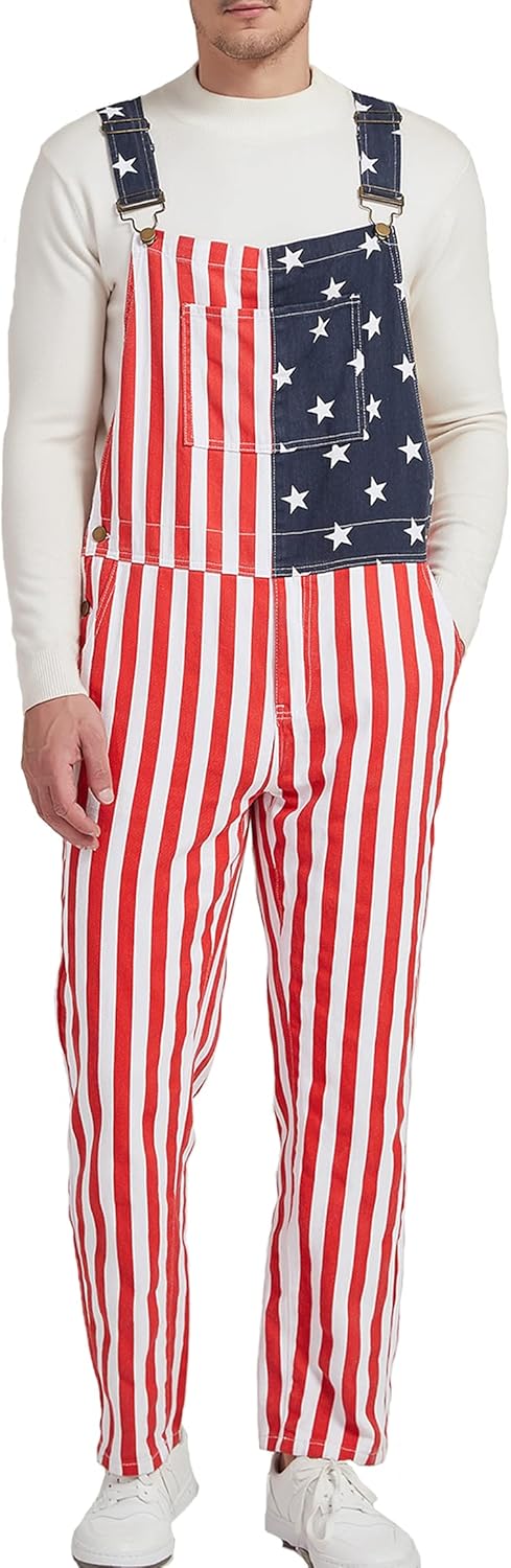 OeyFnbmO Festival Overalls for Men Holiday Jumpsuit Bib Coveralls