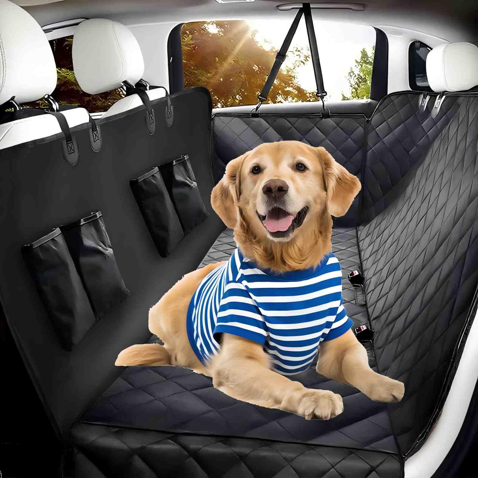 MZROT Hundedecke Auto Rückbank, Hundematte Autoschondecke Hunde Autositz Rückbank Seitenschutz Wasserdicht & Kratzfest Autositzbezug Universal für PKWs, LKWs und SUVs, 145 x 137cm