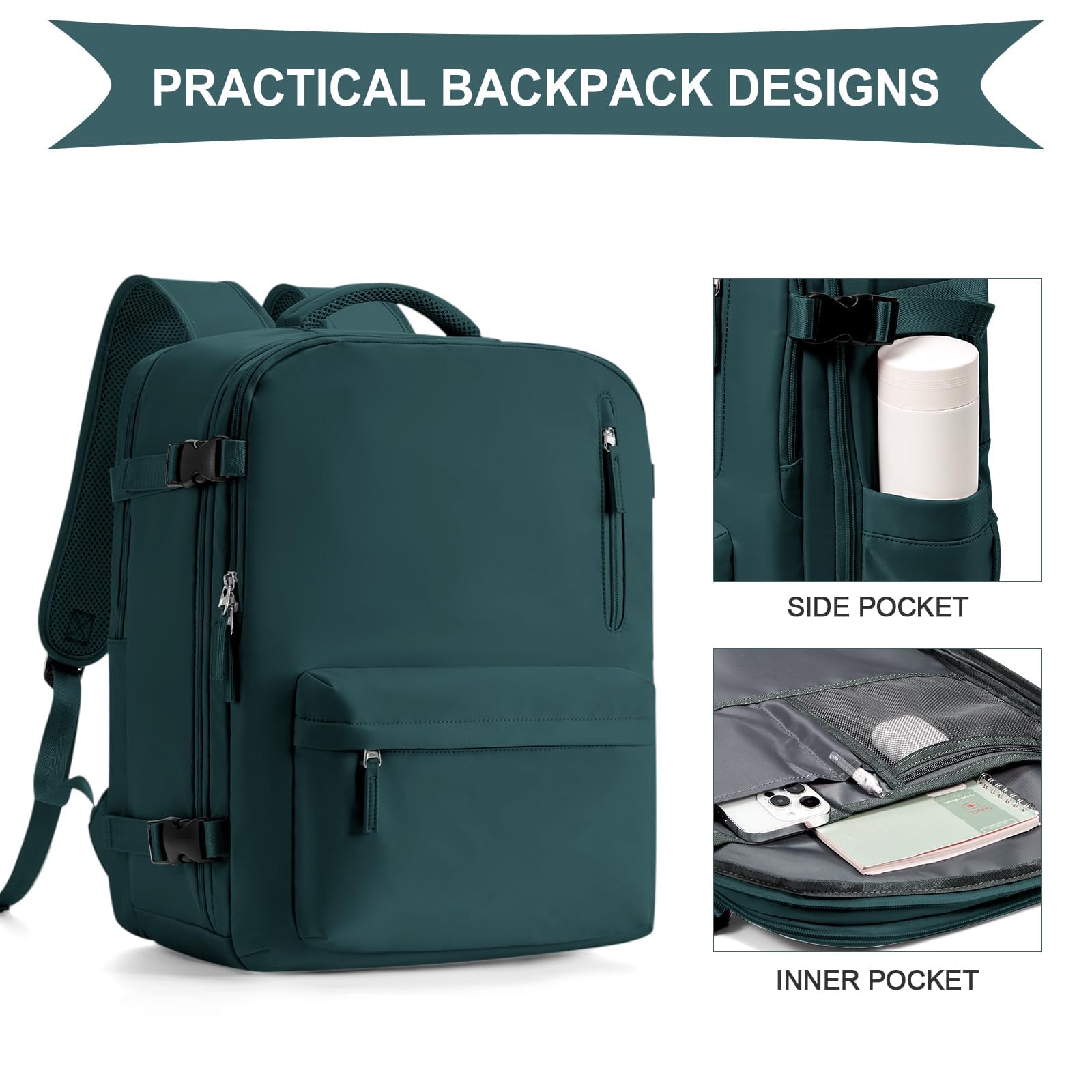 SZLX Zaino Ryanair 40x30x20 Sottovuoto Bagaglio a Mano 40x20x25 Donna Zaino da Viaggio 40x30x20 Wizzair Borse da Cabina per Easyjet 45x36x20 Uomo per Laptop 14 Pollici con Porta USB e Porta Scarpe