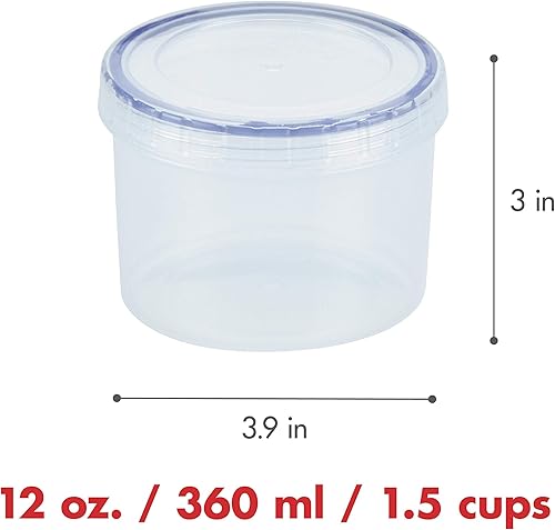 Miniatura 3 de LocknLock Easy Essentials Twist - Tapas de almacenamiento de alimentos, recipientes herméticos, sin BPA, alto de 11 onzas para nueces, transparente