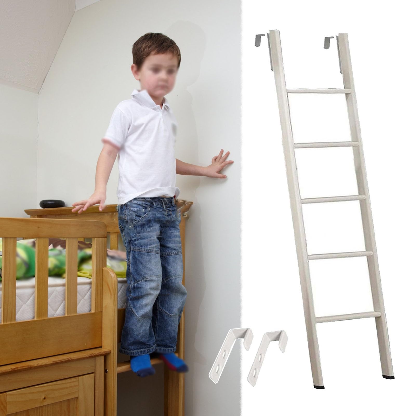 Bunk Bed Ladder for Kids Home Bunk Bed Stairs SpaceSaving RV Ladder (67in/170cm) Sturdy Easy to Install Ideal for Loft Beds Safe Climbing Solution