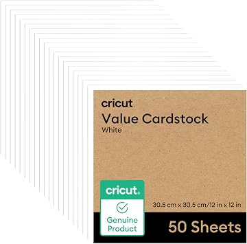 Cricut Value Cardstock, White - 12 in x 12 in 50 Sheets