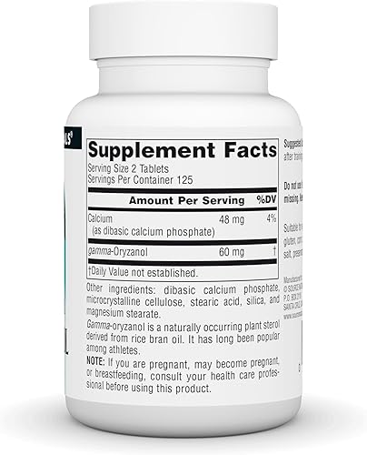 Miniatura 2 de Source Naturals Gamma Oryzanol, Suplemento Dietético Serie Atlética, 30 mg - 250 Tabletas