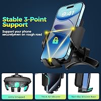 Brencco autós telefontartó szellőzőrácsra 360° forgatható univerzális 4-7 hüvelykes okostelefonokhoz - Mobile phone holder auto-V1 4