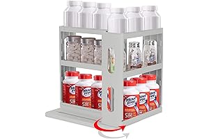 Medicine Cabinet Organizer for Vitamins, Supplements, and Cosmetics Storage (Advanced Gray)