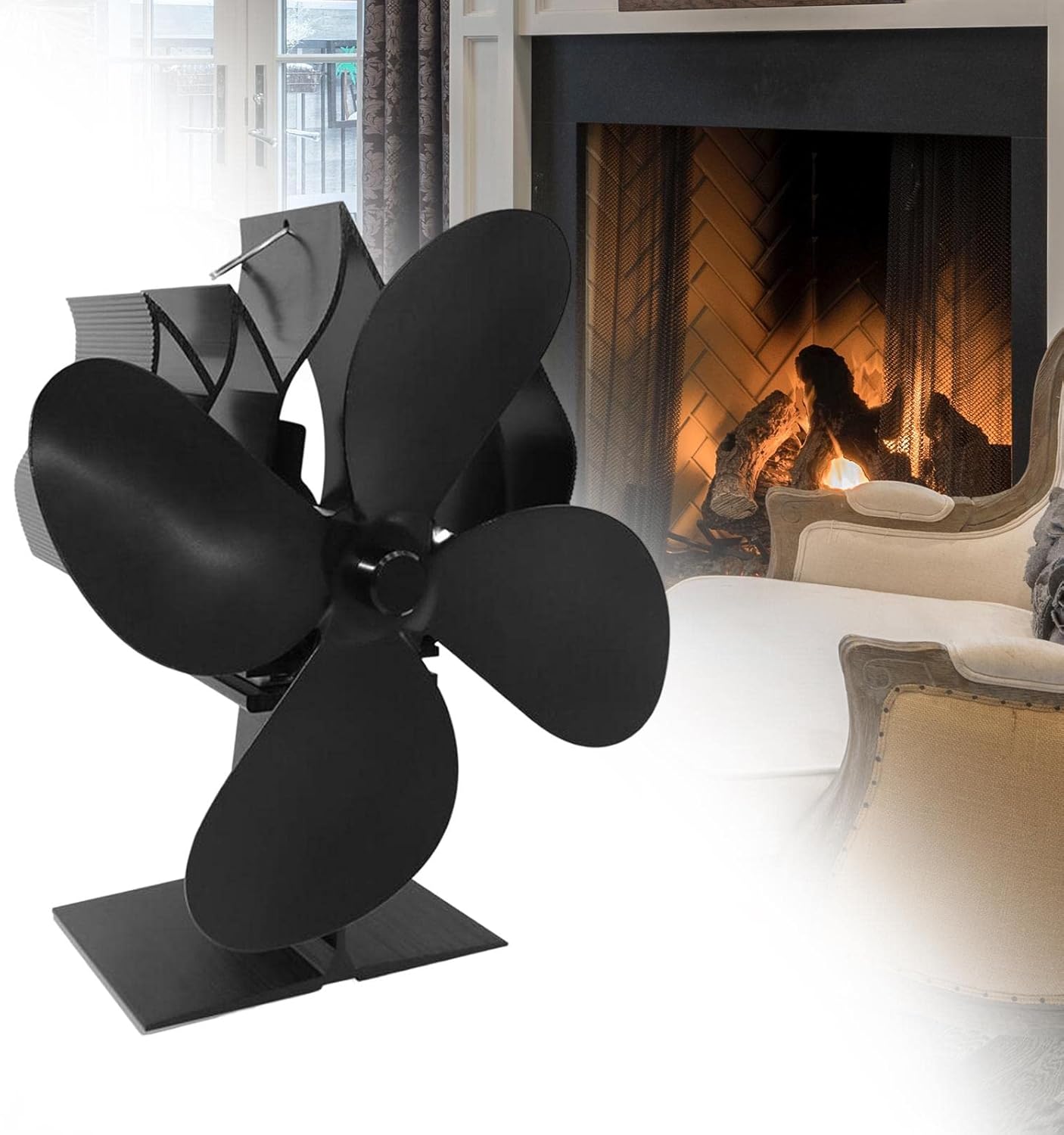 ストーブ、暖炉、ヒーター用、熱駆動ストーブ/ペレット/木材/ストーブ、非電気, 黒